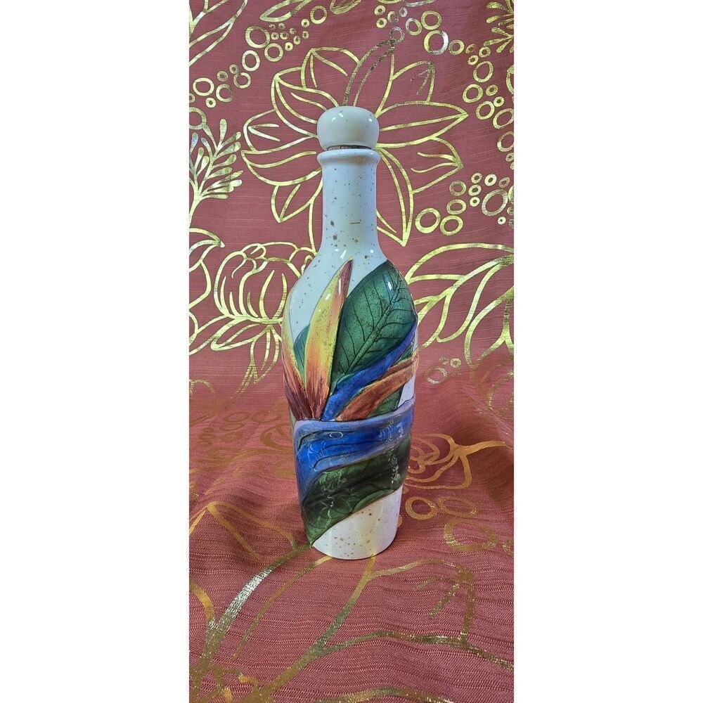 Island Plantations Oil/Vinegar Decanter Bird Of Paradis (With Stopper/Cork)